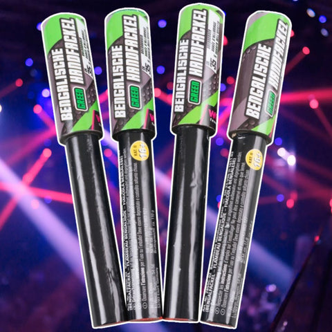 Handfackel Grün (4er Set)