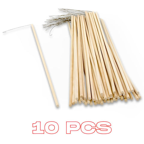10er-Set Lampionstab aus Holz 60cm
