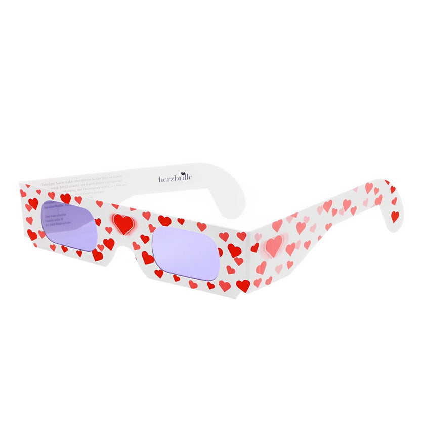 Lunettes cœur avec effet cœurs en 3D