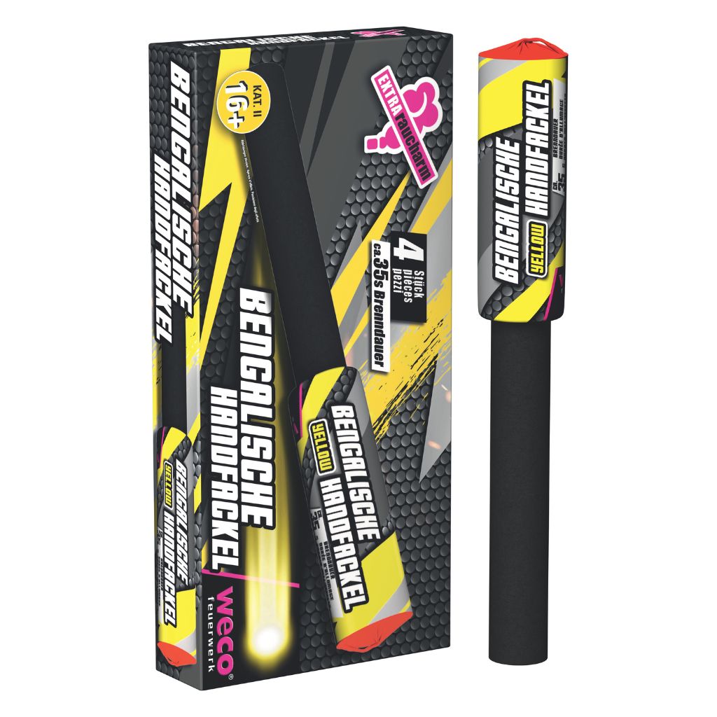Torche à main jaune (lot de 4)