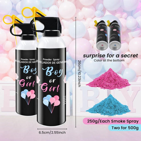 Gender Reveal & Baby Party Spray – Set mit 2 Flaschen rosa Pulver