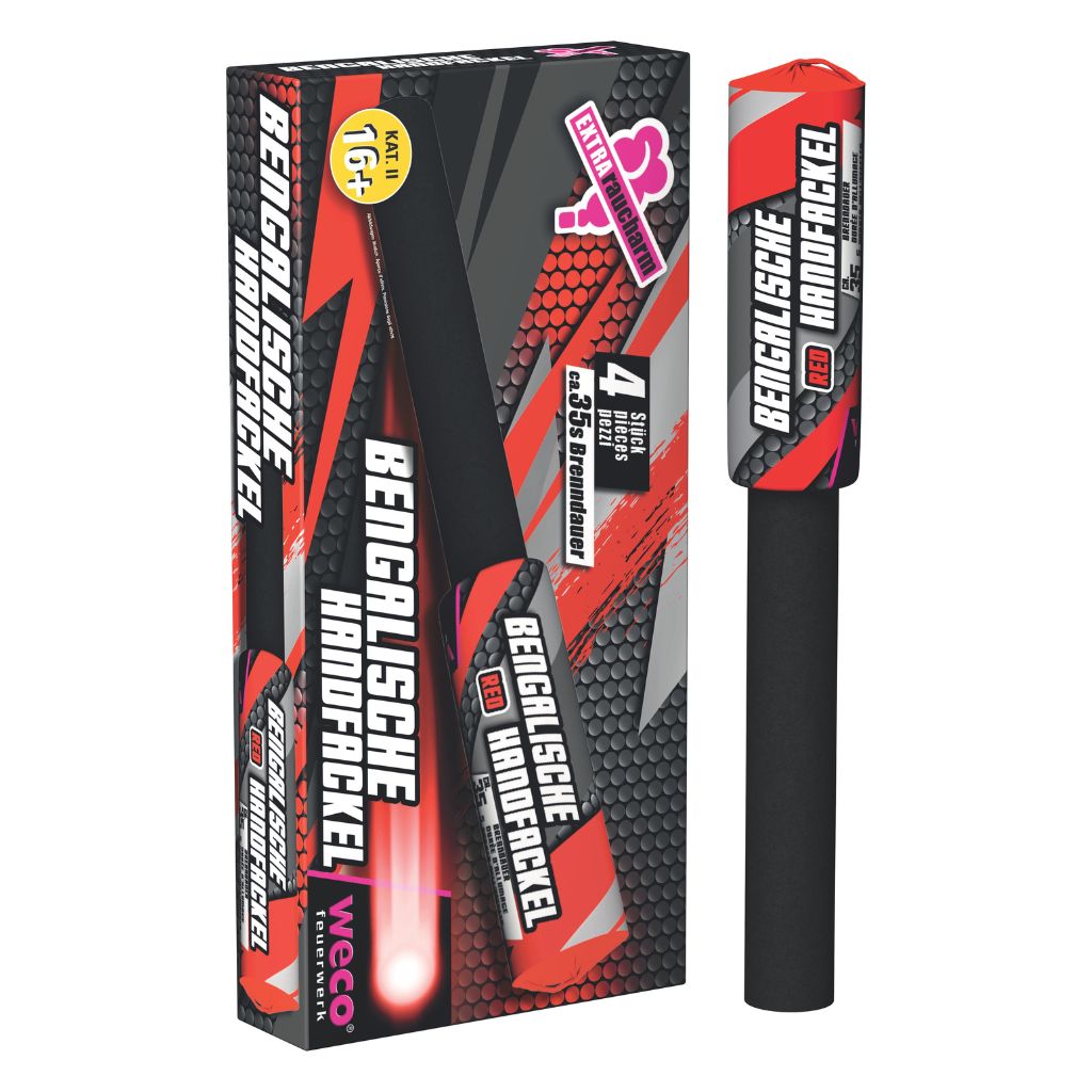 Handfackel Rot (4er Set)