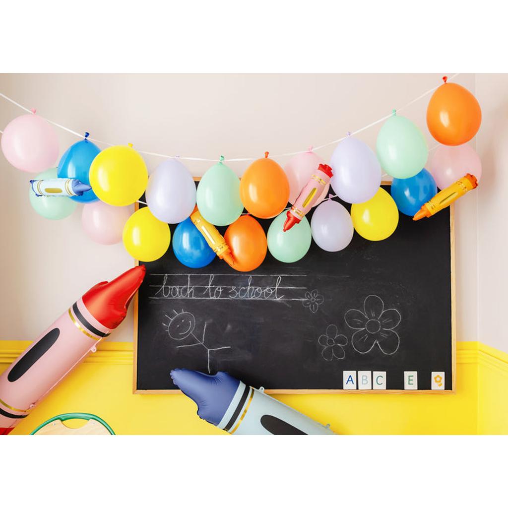Folienballons für Girlanden Buntstifte, Set, 7x30 cm