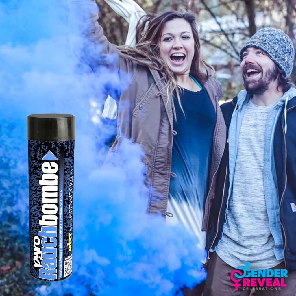 Fumigène Pyro Bleu Révélation du Sexe - Baby Shower