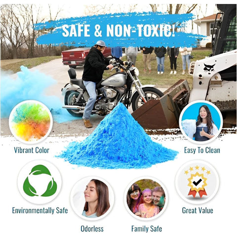 Gender Reveal Holi Powder Blau