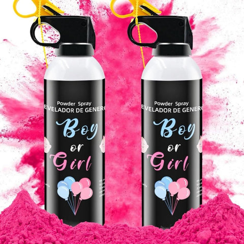 Gender Reveal & Baby Party Spray – Set mit 2 Flaschen rosa Pulver