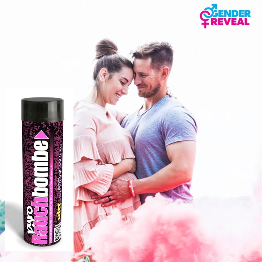 Bombe fumigène rose Gender Reveal - Baby Shower