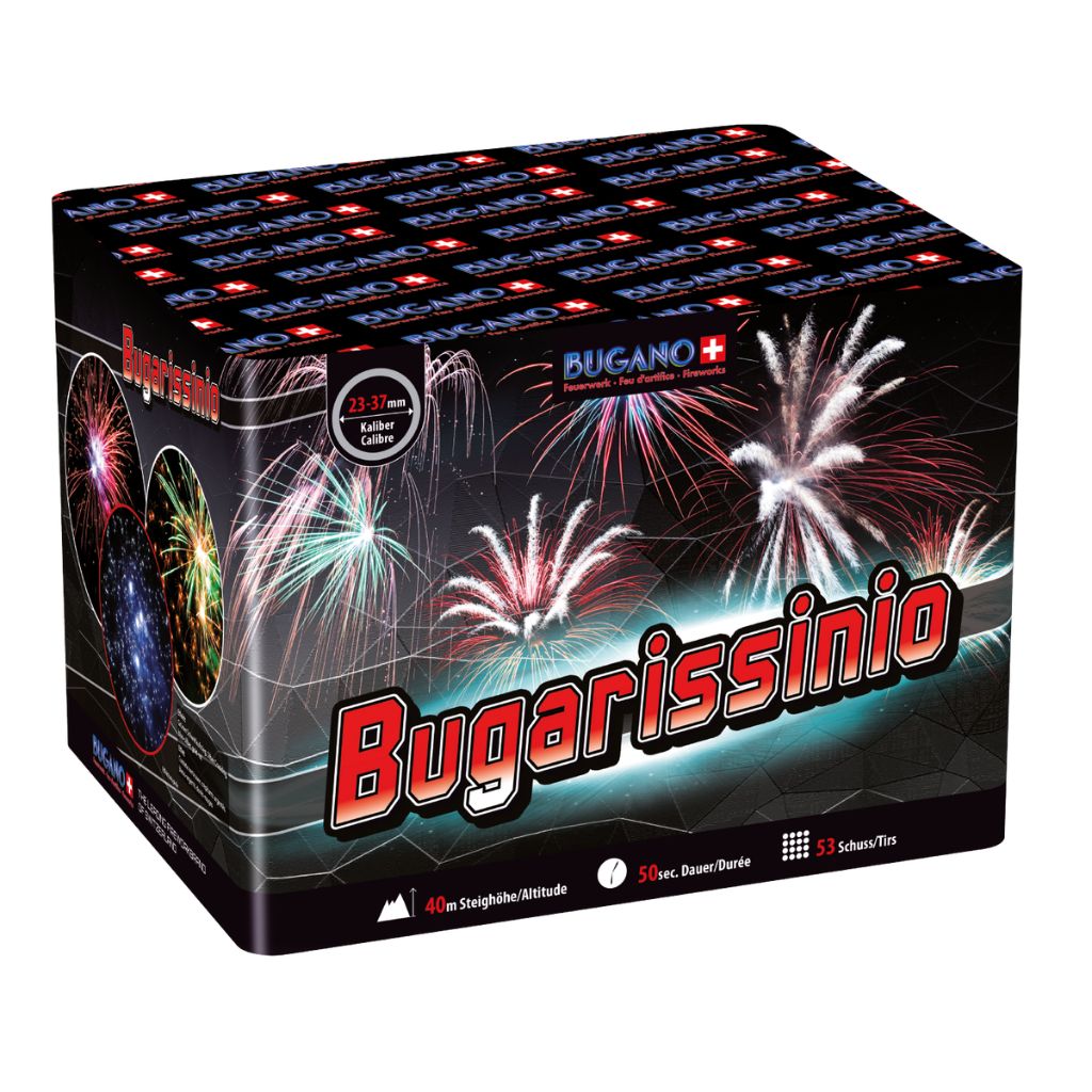 Bugano Bugarissinio Feuerwerksbatterie mit 53 Schuss Kategorie F3