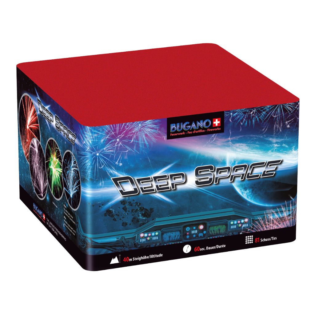 Bugano Deep Space Feuerwerksbatterie mit 81 Schuss Kategorie F3