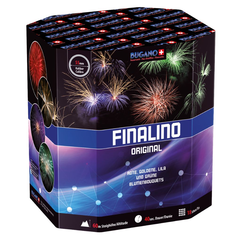 Bugano Finalino Original Feuerwerksbatterie mit 18 Schuss Kategorie F3