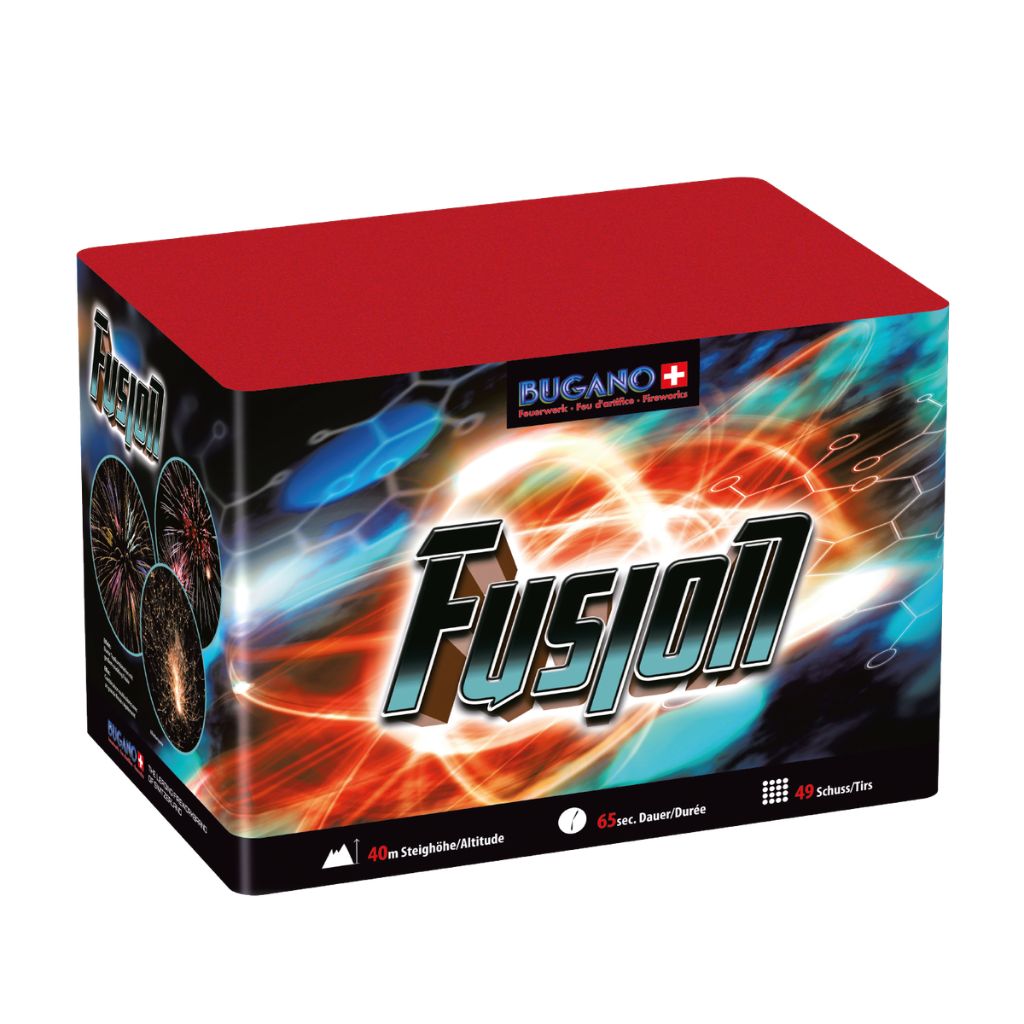 Bugano Fusion Feuerwerksbatterie mit 49 Schuss Kategorie F3