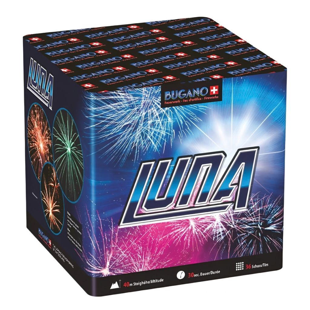 Bugano Luna Feuerwerksbatterie mit 36 Schuss Kategorie F3