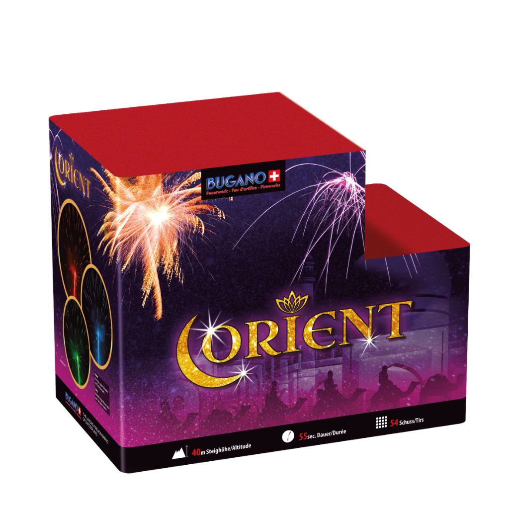 Bugano Orient Feuerwerksbatterie mit 54 Schuss Kategorie F3
