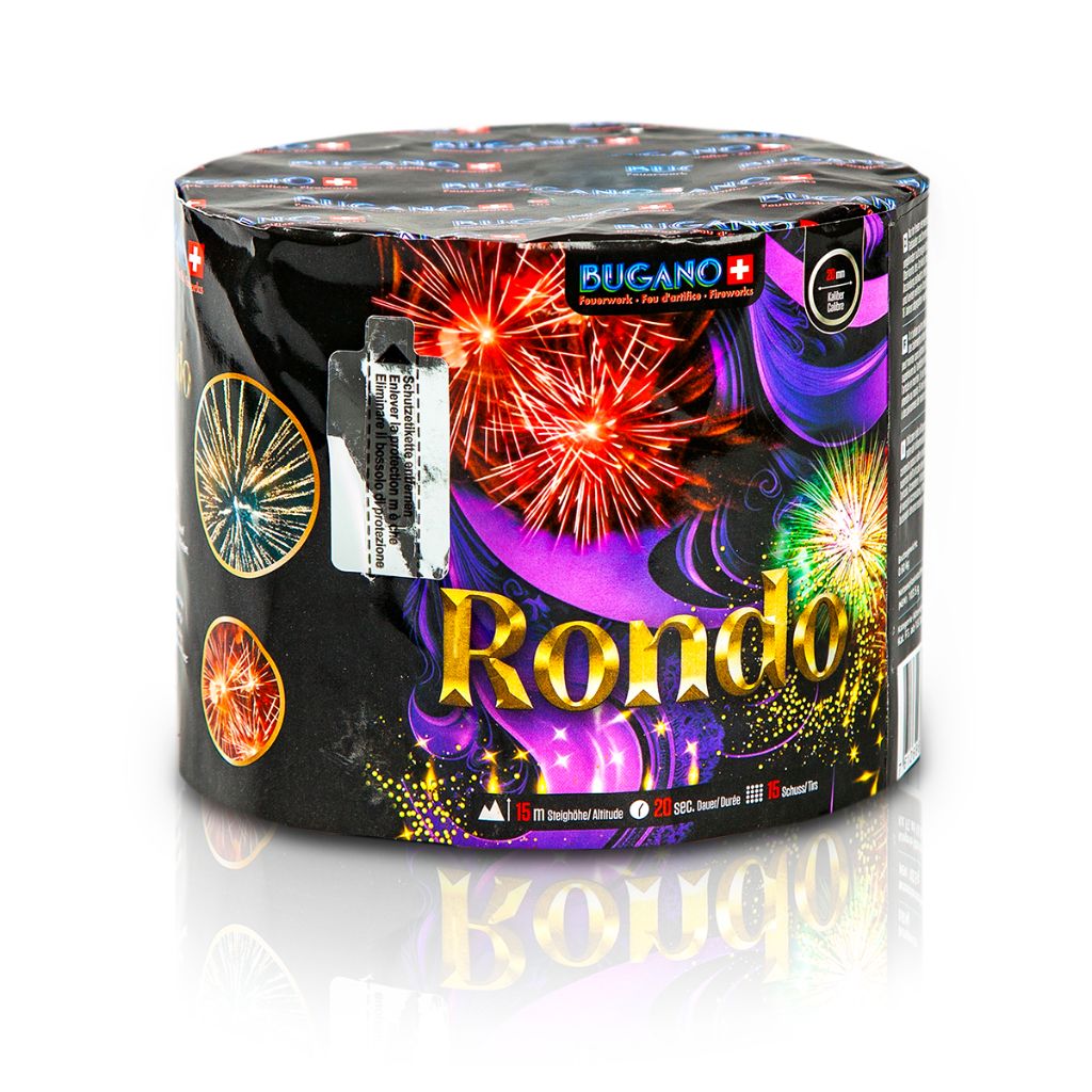 Bugano Rondo Feuerwerksbatterie mit 15 Schuss Kategorie F3