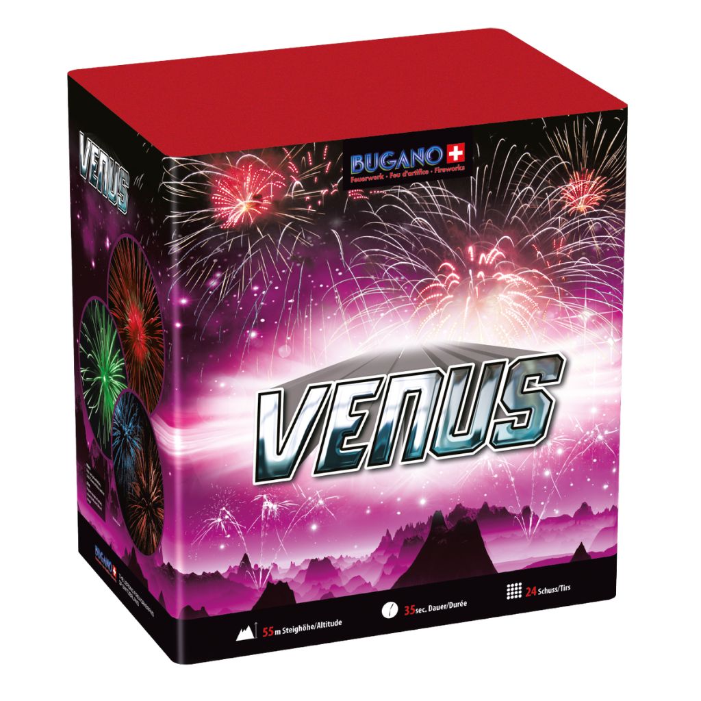 Bugano Venus Feuerwerksbatterie mit 24 Schuss Kategorie F3
