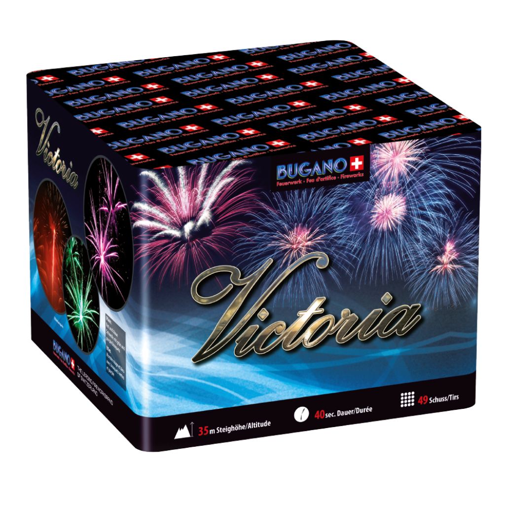 Bugano Victoria Feuerwerksbatterie mit 49 Schuss Kategorie F3