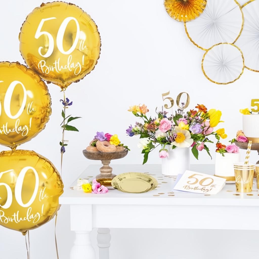 Folienballon 50th Birthday, gold, 45cm PartyDeco 3