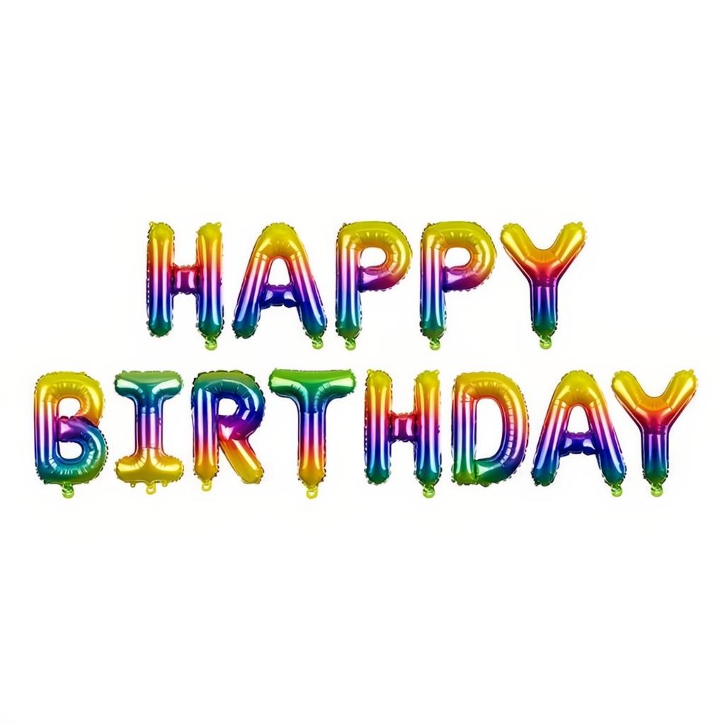 Folienballon Happy Birthday, 340x35cm, Regenbogen PartyDeco 1