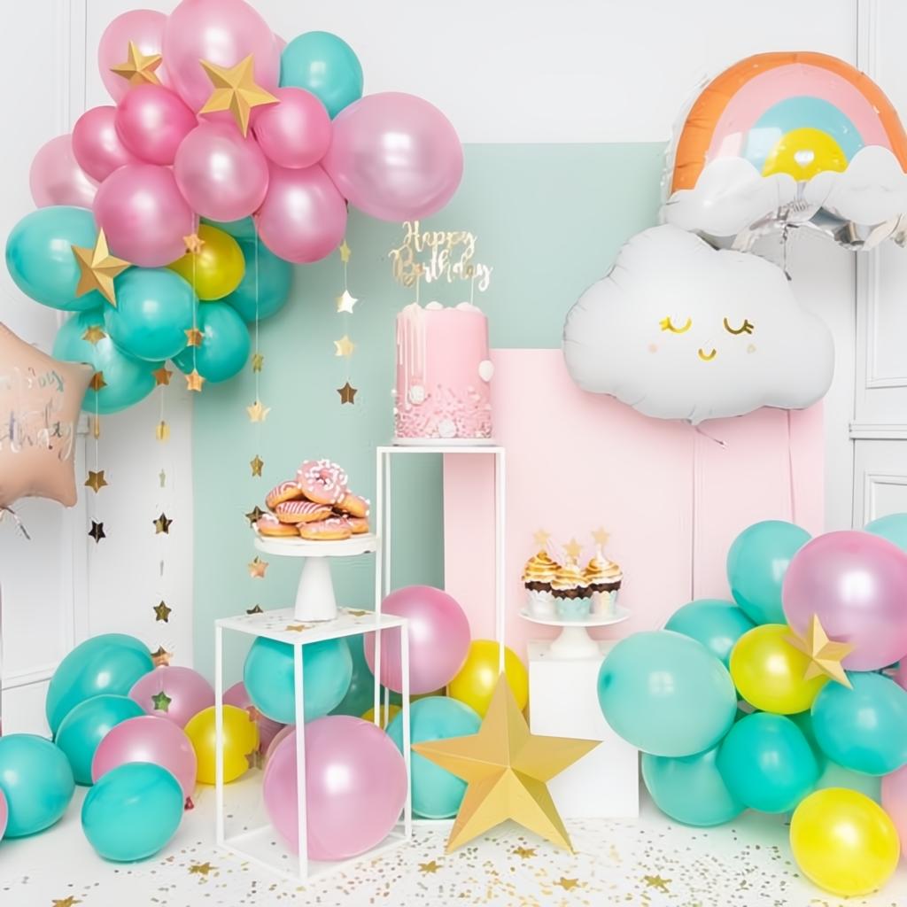 Folienballon Happy Birthday, 40cm, hell-puderrosa PartyDeco 5