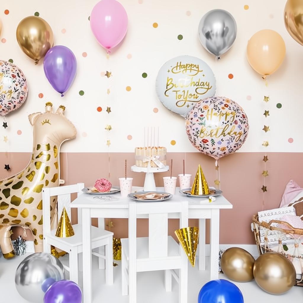 Folienballon Happy Birthday, 45cm, hellrosa PartyDeco 4