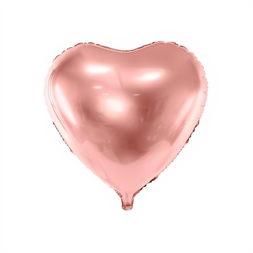 Folienballon Herz, 45cm, roségold PartyDeco 1