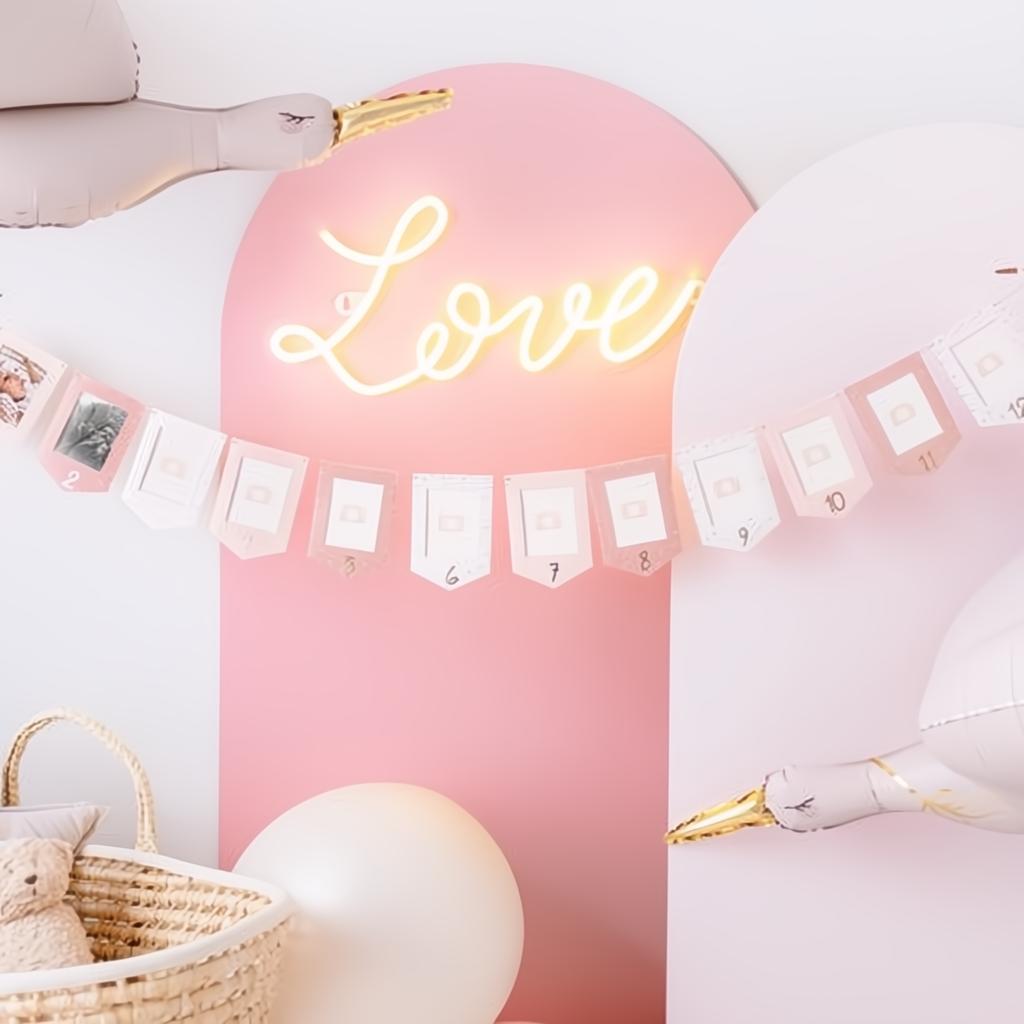 Folienballon Storch, 103x60 cm, hellrosa PartyDeco 4