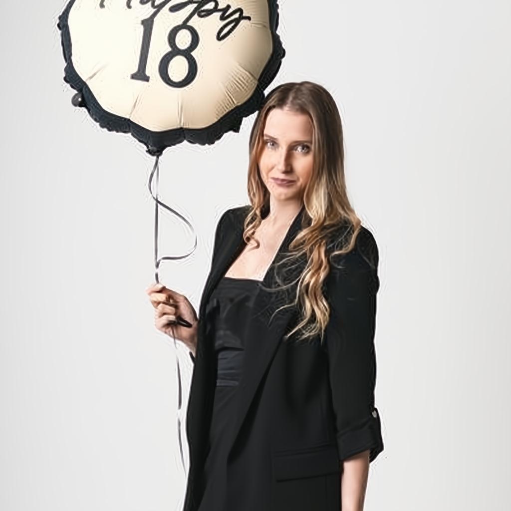Folienballon Tablette Happy ''18'', 47.5x45 cm PartyDeco 4