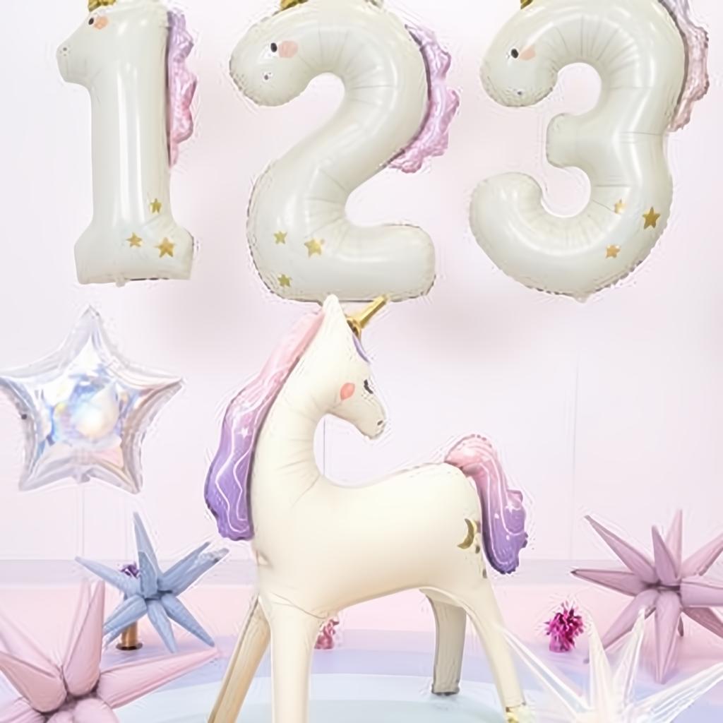 Folienballon Zahl ''1'' Einhorn, 93 cm PartyDeco 3