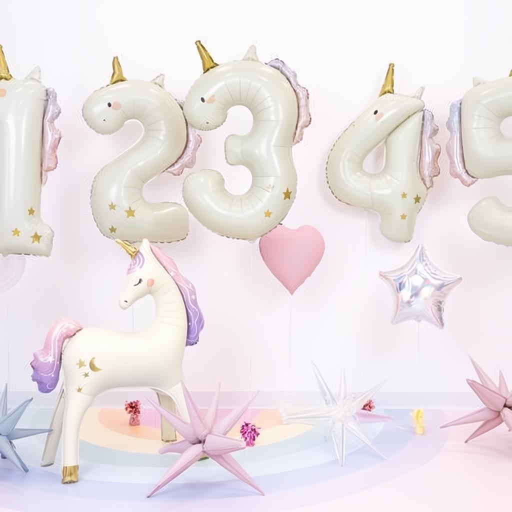 Folienballon Zahl ''2'' Einhorn, 93 cm PartyDeco 2
