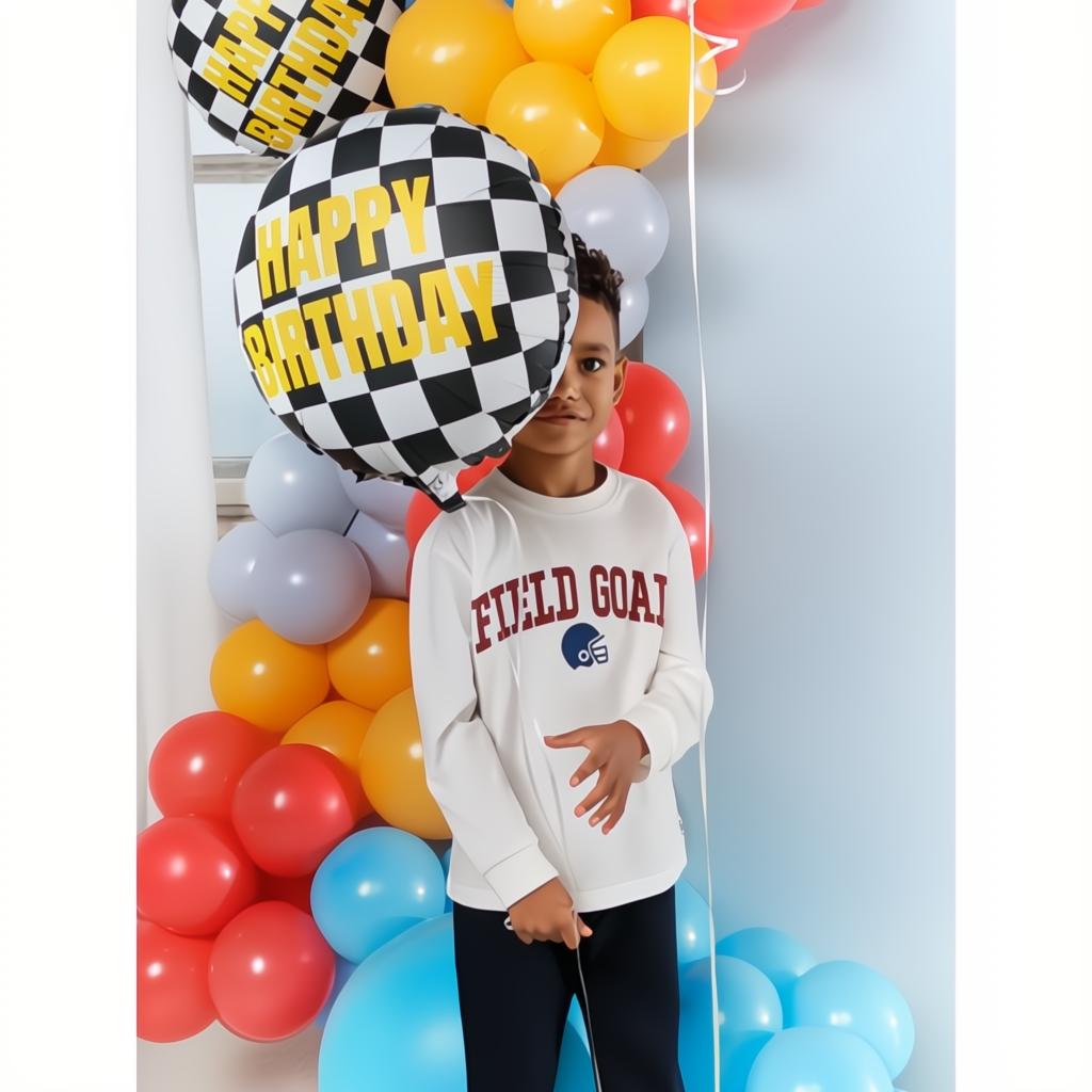 Folienballon Zielflagge, 45 cm PartyDeco 6