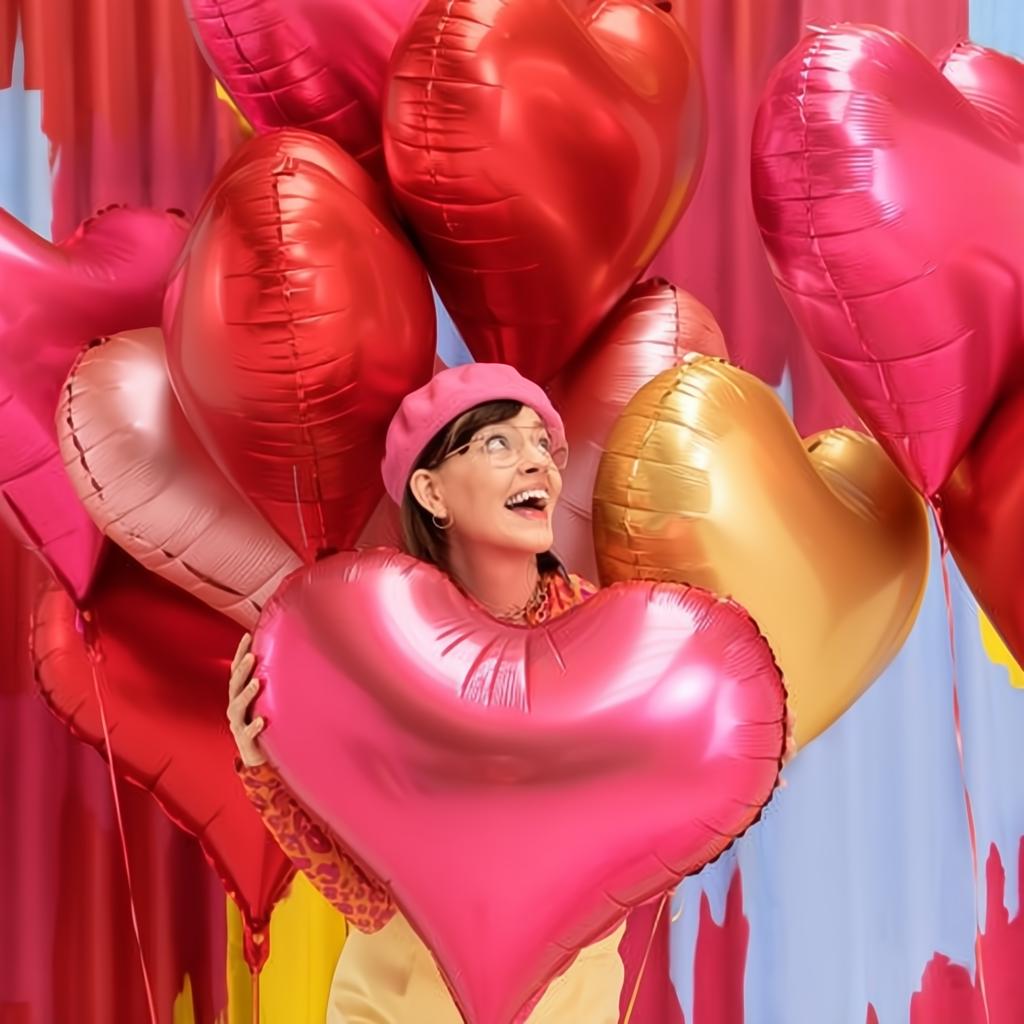 Folienluftballon Herz, 75x64,5 cm, rosa PartyDeco 3