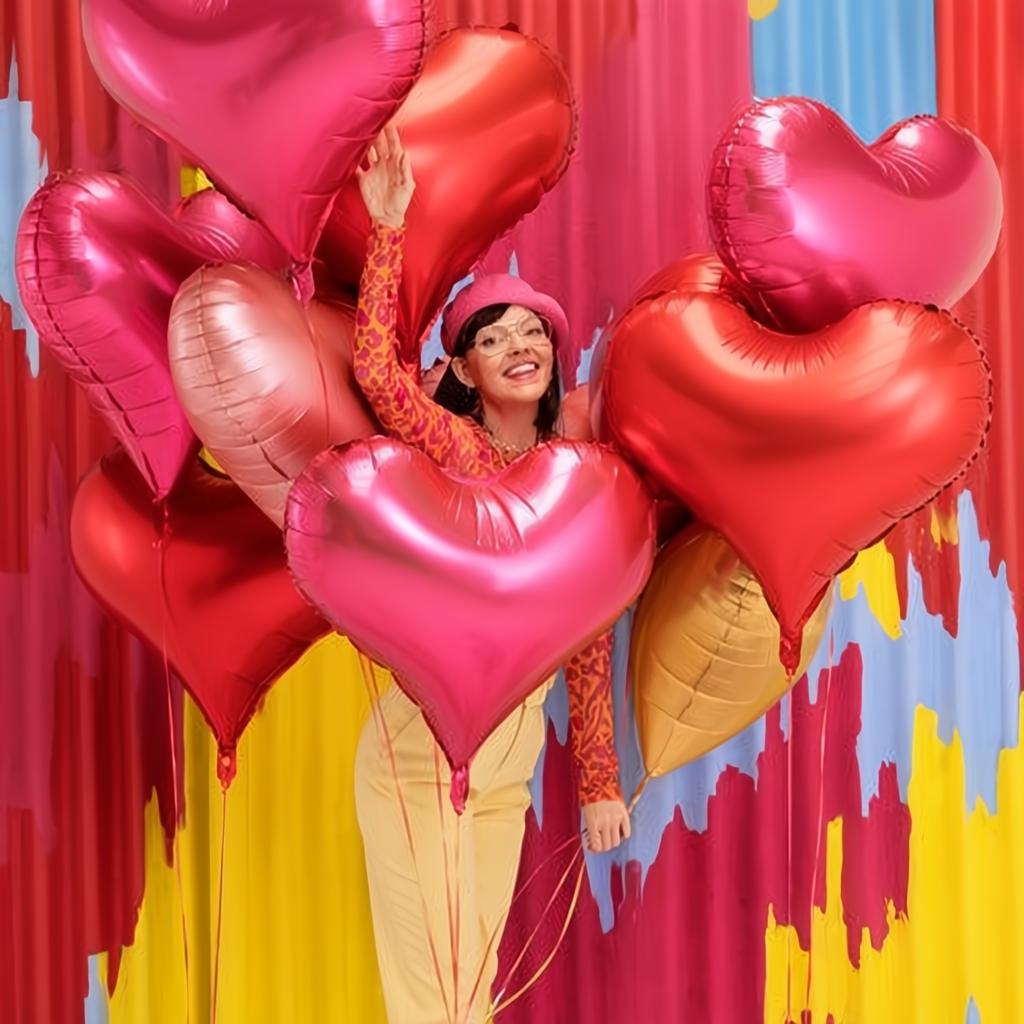 Folienluftballon Herz, 75x64,5 cm, rosa PartyDeco 8