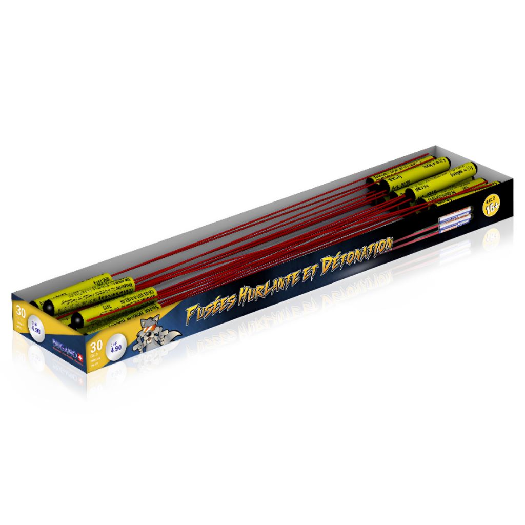 Heul- und Knallraketen 30er Schachtel Space Howler