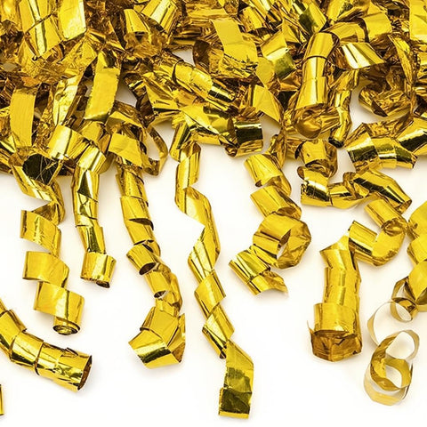 Konfettikanone mit Luftschlangen, gold, 60cm PartyDeco 3