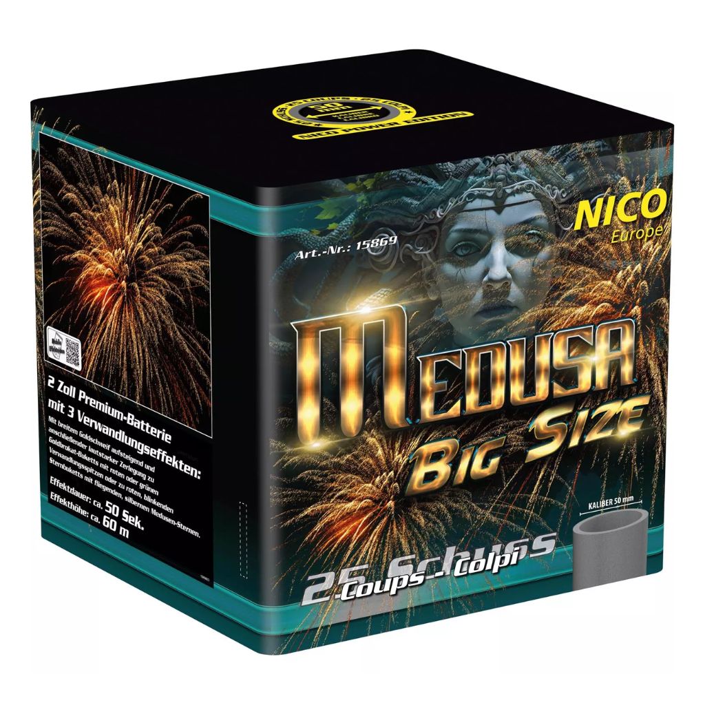 Nico Medusa Big Size Feuerwerksbatterie mit 25 Schuss Kategorie F3