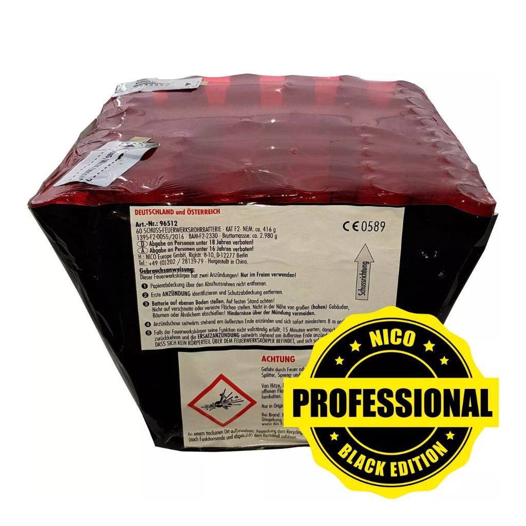 Nico Red Rain Feuerwerksbatterie mit 60 Schuss Kategorie F3
