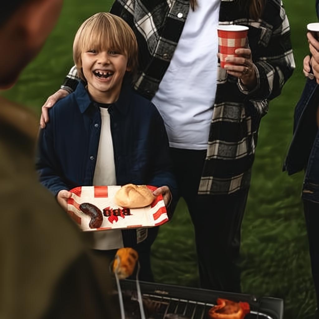 Pappteller BBQ, 26x26 cm PartyDeco 5