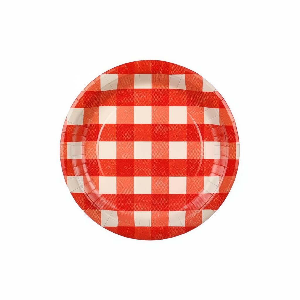 Pappteller kariert, 27 cm PartyDeco 1