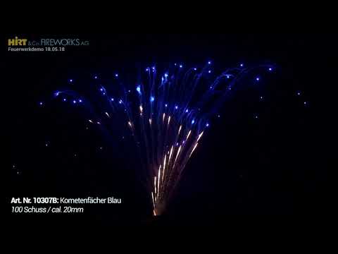 Kometenfächer Blau, 100 Schuss - Hirt Feuerwerk