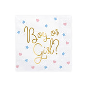 Servietten - Boy or Girl?, 33x33cm. PartyDeco 1