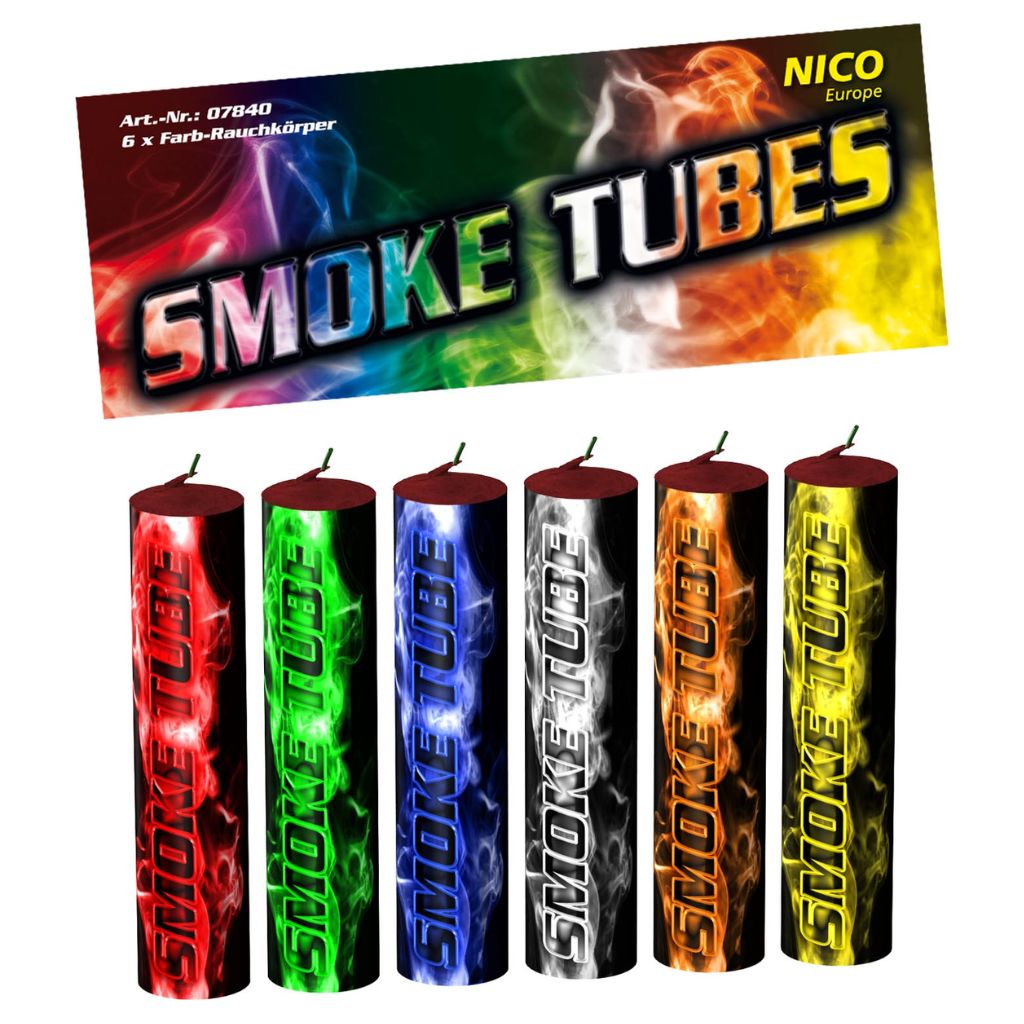 Rauchfackeln Smoke Tubes Bunt 6er Beutel