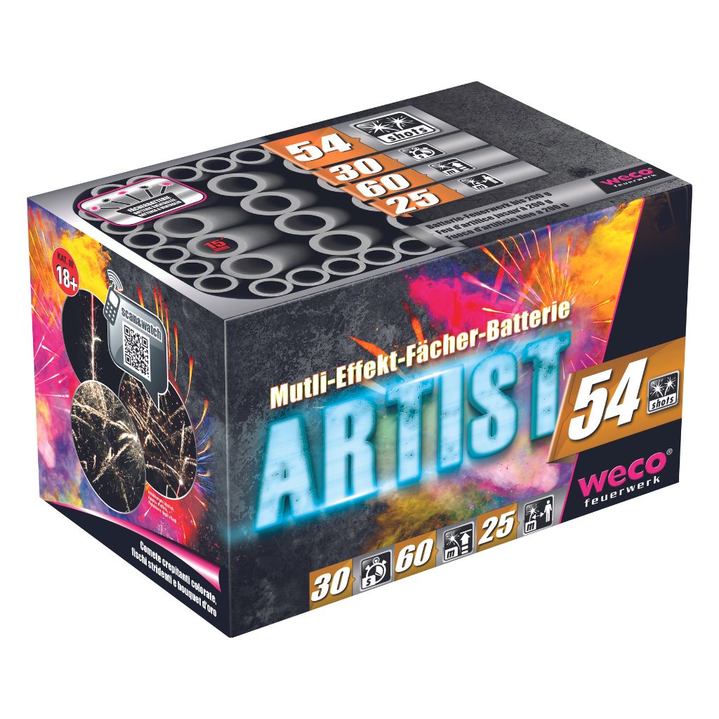 Weco Artist Feuerwerksbatterie mit 54 Schuss Kategorie F3