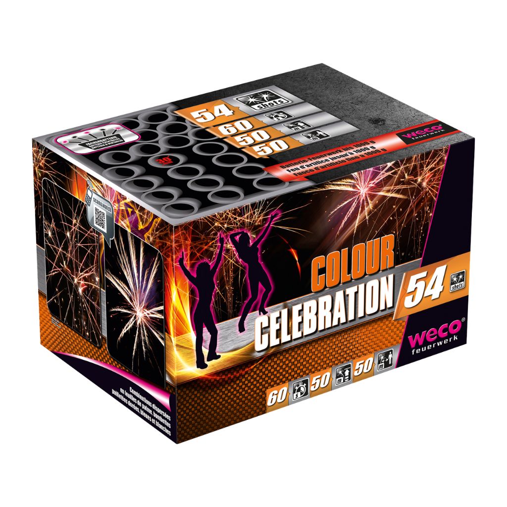 Weco Colour Celebration Feuerwerksbatterie mit 54 Schuss Kategorie F3