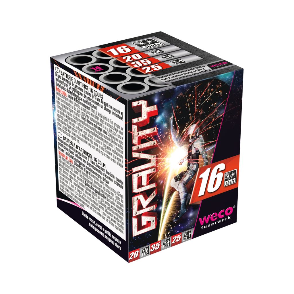 Weco Gravity Feuerwerksbatterie mit 16 Schuss Kategorie F3