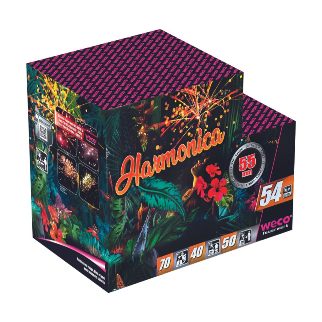 Weco Harmonica Feuerwerksbatterie mit 54 Schuss Kategorie F3