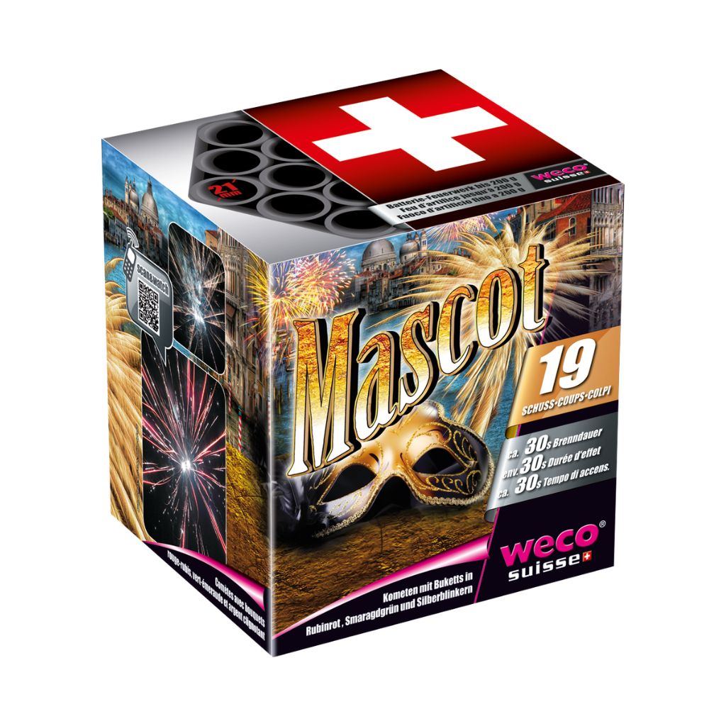 Weco Mascot Feuerwerksbatterie mit 19 Schuss Kategorie F3