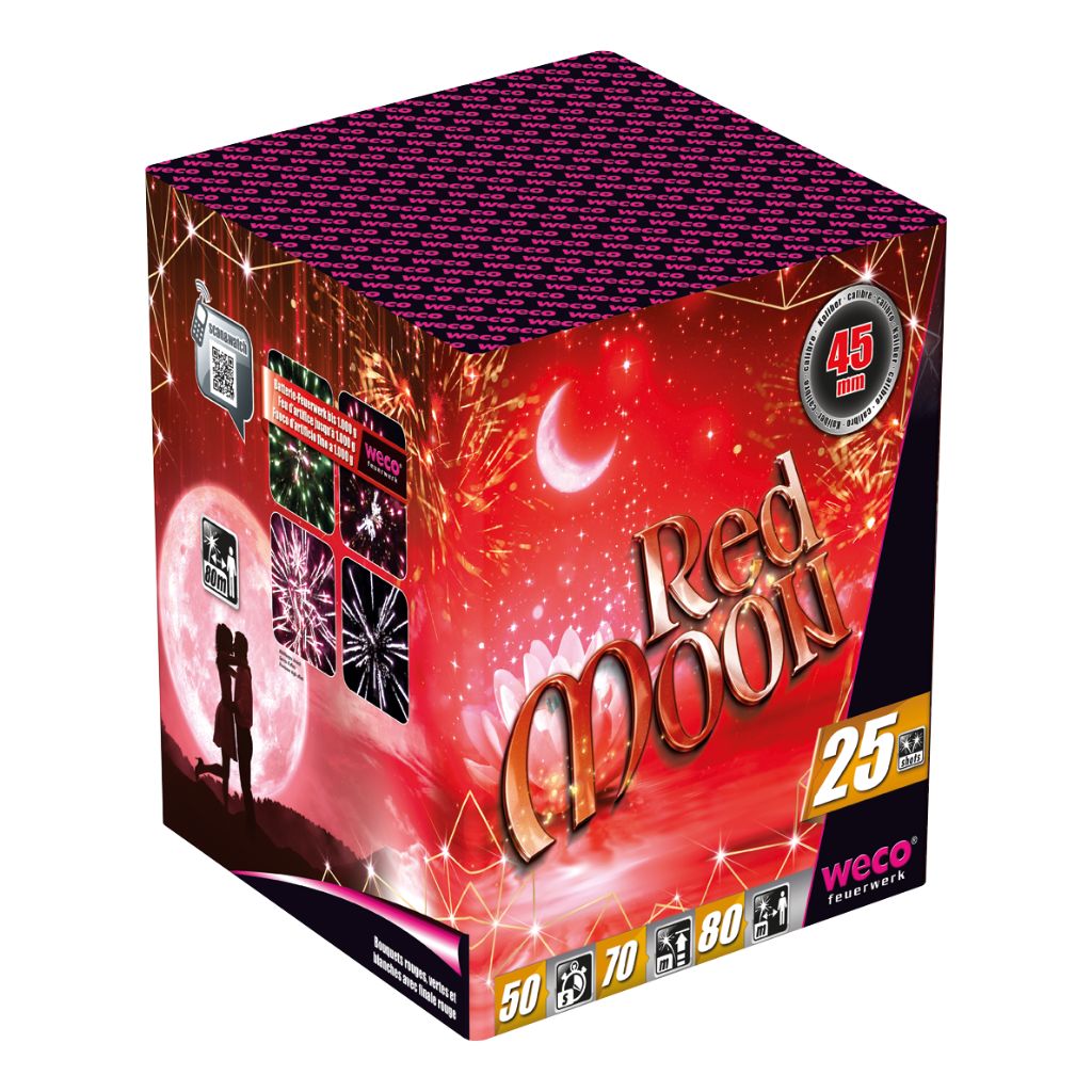 Weco Red Moon Feuerwerksbatterie mit 25 Schuss Kategorie F3