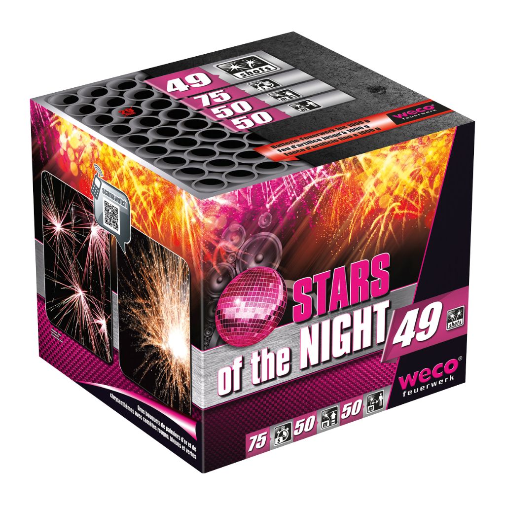 Weco Stars of the Night Feuerwerksbatterie mit 49 Schuss Kategorie F3